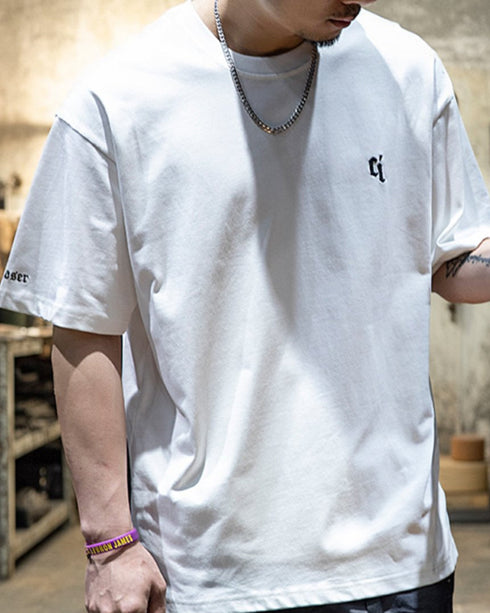 【OUTLET/即納】モノトーンロゴアクセント半袖Tシャツ P1399
