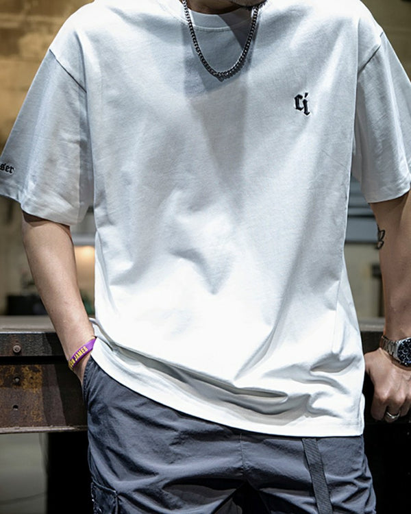 【OUTLET/即納】モノトーンロゴアクセント半袖Tシャツ P1399