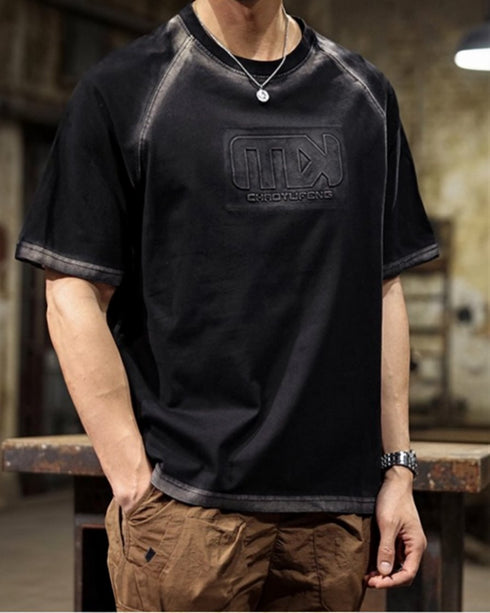 ウォッシュドフェードグラフィック半袖Tシャツ P1434