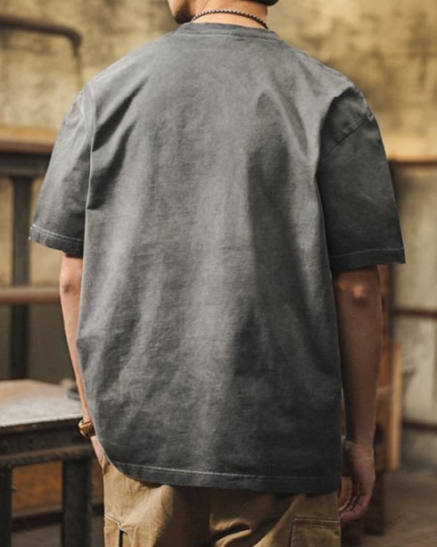 Spray Typography Logo Design Short Sleeve T-Shirt P1504