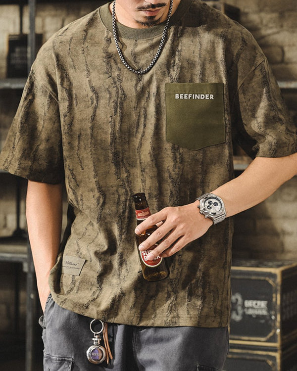 Military Camo Pocket Accent Short Sleeve T-Shirt P1405