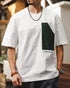コントラストパネモダングラフィック半袖Tシャツ P1397
