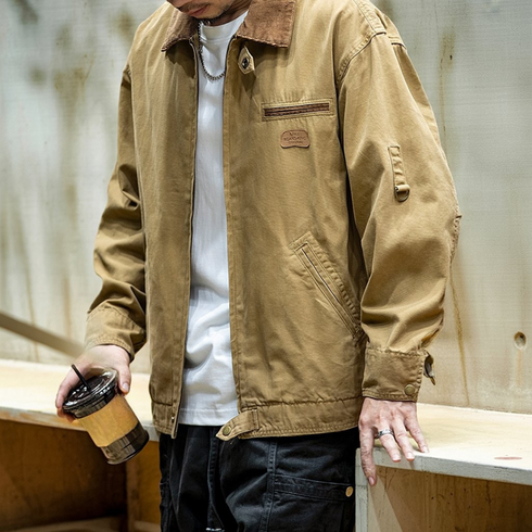 【OUTLET/即納】コーデュロイカラーワークジャケット P0476