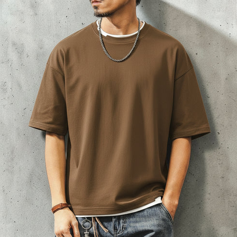 レイヤードネックリラックス半袖Tシャツ P2033