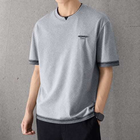 レイヤードラインスリーブTシャツ P2105