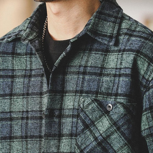Urban Style Check Pattern Long Sleeve Shirt P1707