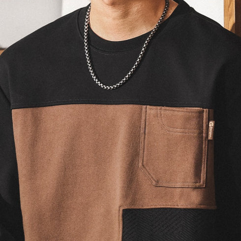 Color Block Panel Crew Sweatshirt P1823