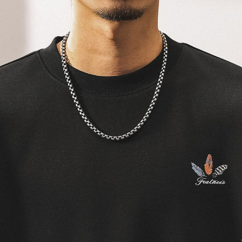 Colorful Feather Circle Back Print Sweatshirt P1837