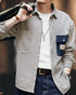 Vintage Style Stripe Work Shirt P1335