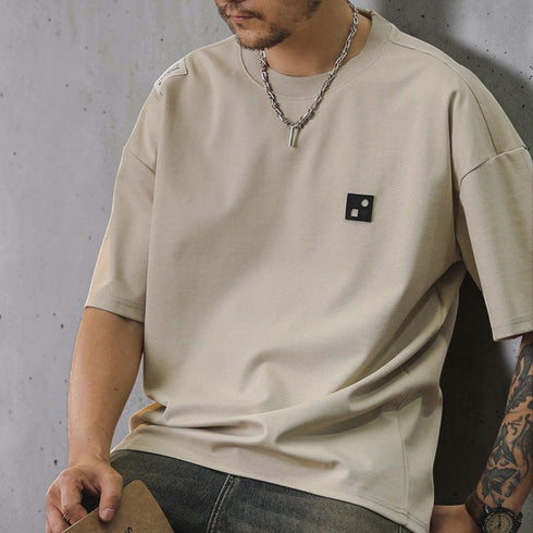 ショルダーラベルチェストパッチ半袖Tシャツ P2181