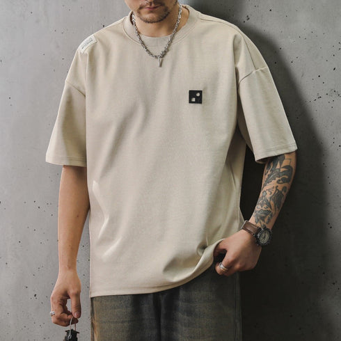 ショルダーラベルチェストパッチ半袖Tシャツ P2181