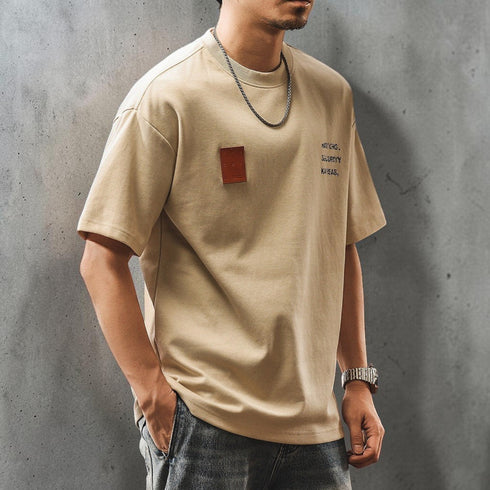 スクエアパッチプリント半袖Tシャツ P2163