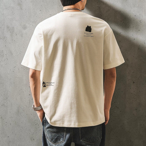 【OUTLET/即納】フロントバックイラスト半袖Tシャツ P2170