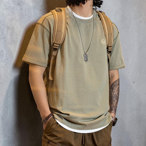 【OUTLET/即納】ステッチデザインルーズフィット半袖Tシャツ P2151