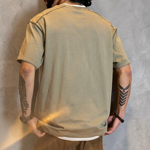 【OUTLET/即納】ステッチデザインルーズフィット半袖Tシャツ P2151