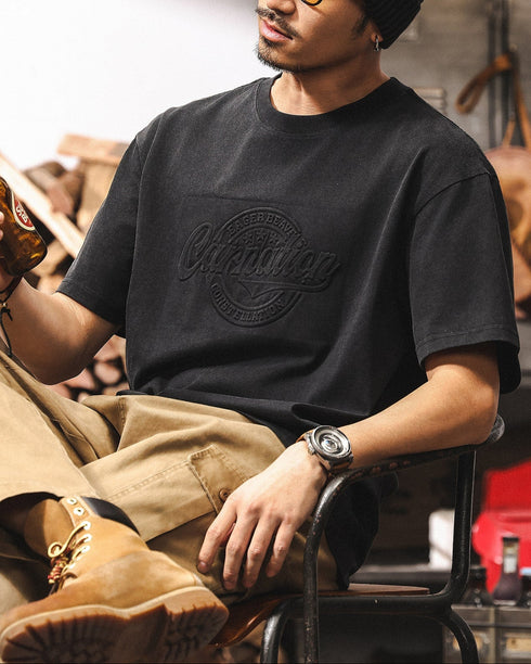 Vintage 3D Steel Print Heavyweight Tee P1290