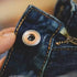 Vintage Wash Smile Embroidery Wide Denim Pants P1973