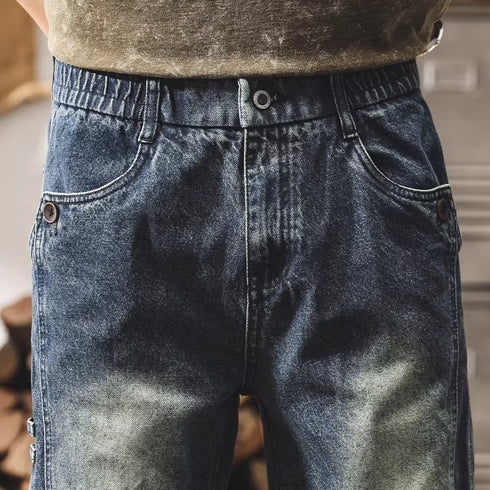 Faded Wash Work Denim Pants P1958