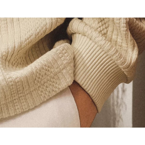 Cable Rib Crew Neck Long Sleeve P1952