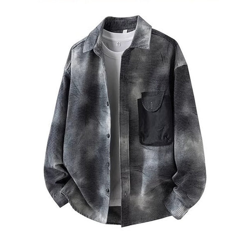 【OUTLET/即納】ミックスファブリックフェードチェックシャツ P1961