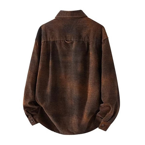 Mixed Fabric Faded Check Work Shirt P1961