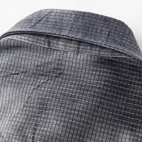 Mixed Fabric Faded Check Work Shirt P1961