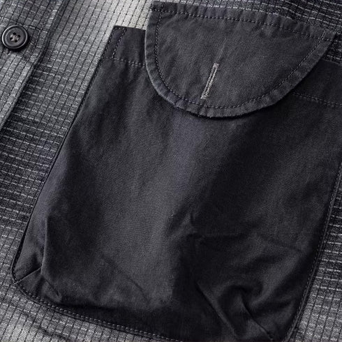 【OUTLET/即納】ミックスファブリックフェードチェックシャツ P1961