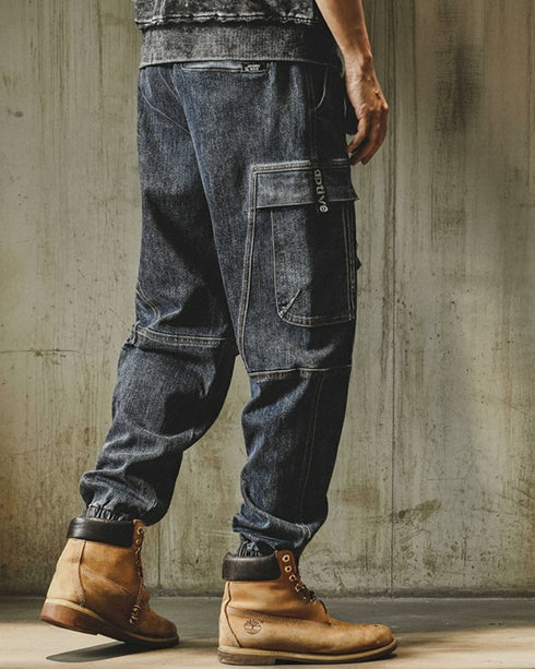 Structured Pocket Cargo Denim Jeans P1539