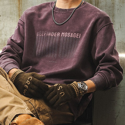 Vintage Font Print Sweat P1597