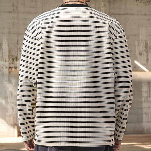 Classic Border Crew Neck Knit Sweater P1702