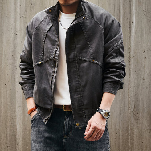 Vintage Mood Stand Zip Jacket P1922