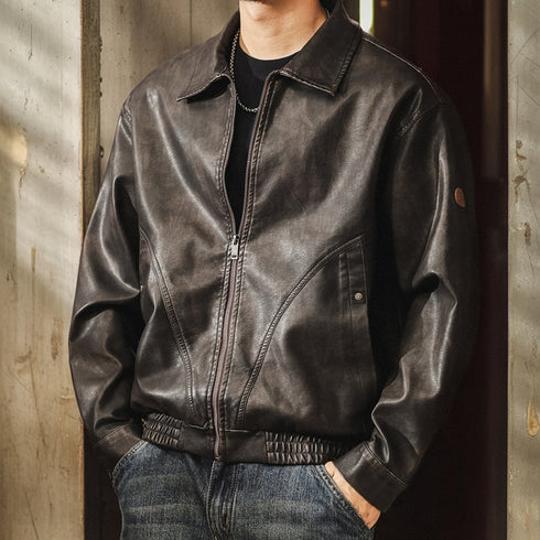 Vintage Leather-Like Jacket P1882