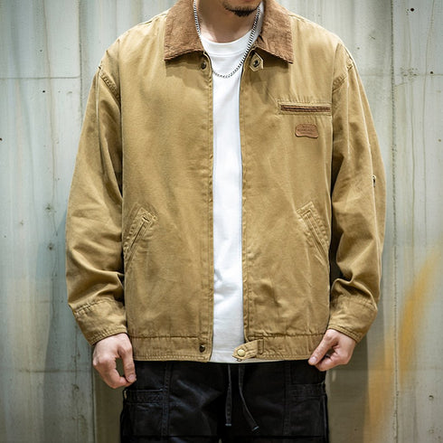 【OUTLET/即納】Cotton Loose Big Size Lapel Casual Jacket P0476