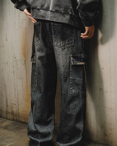 Side Pocket Cargo Denim Jeans P1543