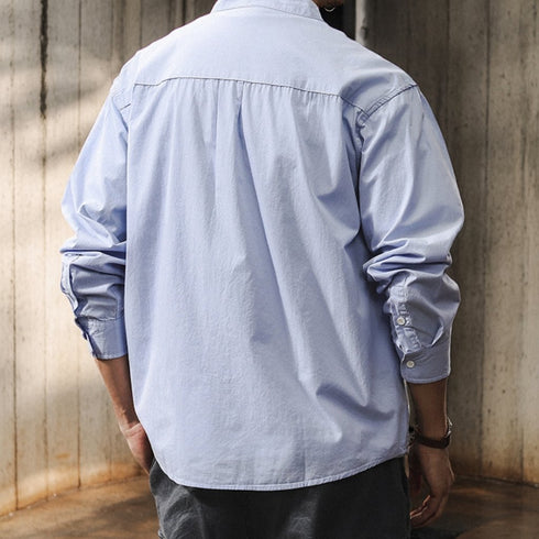 Natural Band Collar Basic Shirt P1822