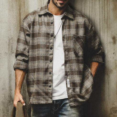 Casual Check Layered Shirt P1673