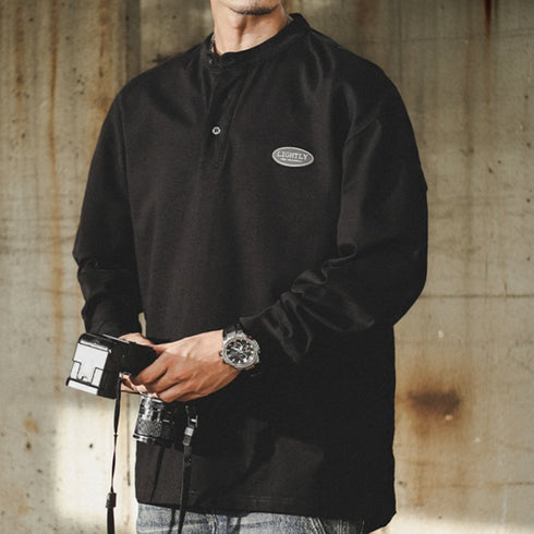 Logo Patch Henley Shirt P1739