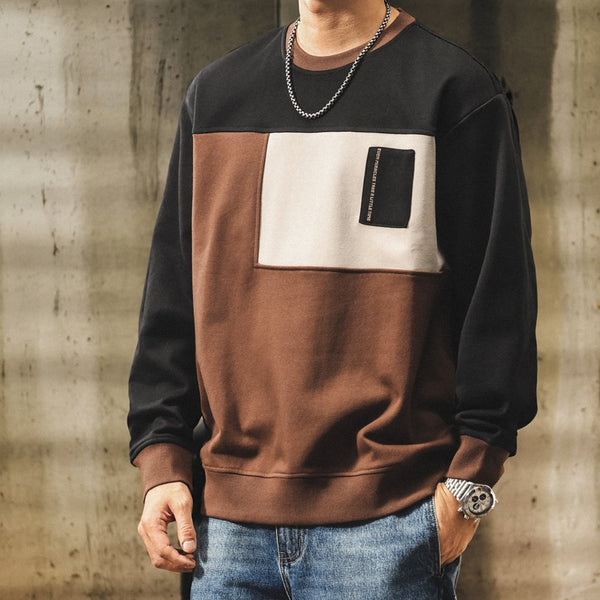 Blocking Design Color Panel Long T-shirt P1848