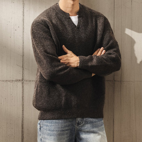 Classic Fit Key Neck Long Knit P1915