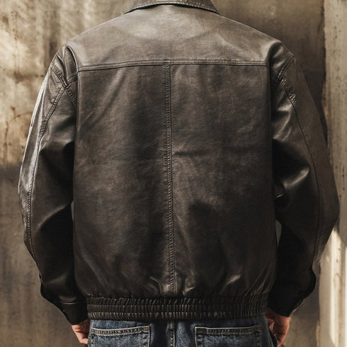 Vintage Leather-Like Jacket P1882