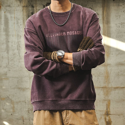 Vintage Font Print Sweat P1597