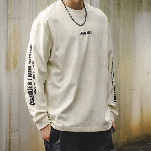 Acid Tone Sleeve Print Long Sleeve T-Shirt P1595