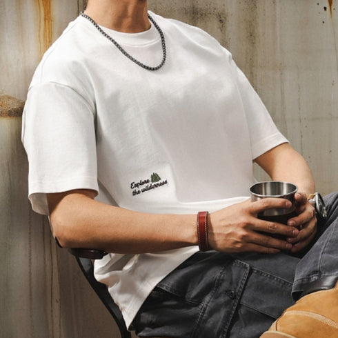 Outdoor Motif Back Graphic Short Sleeve T-shirt P1384