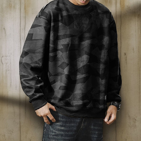 Camouflage Pattern Loose Fit Sweatshirt P1713