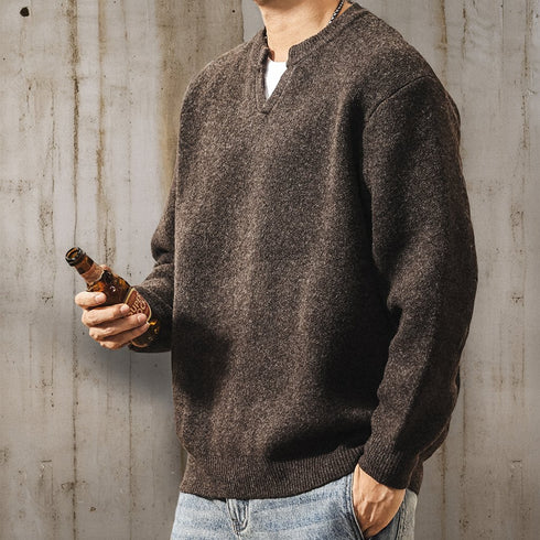 Classic Fit Key Neck Long Knit P1915