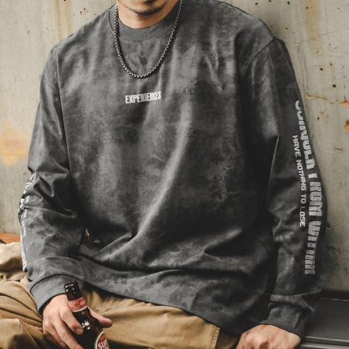 Acid Tone Sleeve Print Long Sleeve T-Shirt P1595