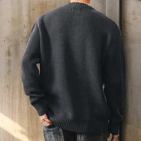 Henley Neck Knit Sweater P1650