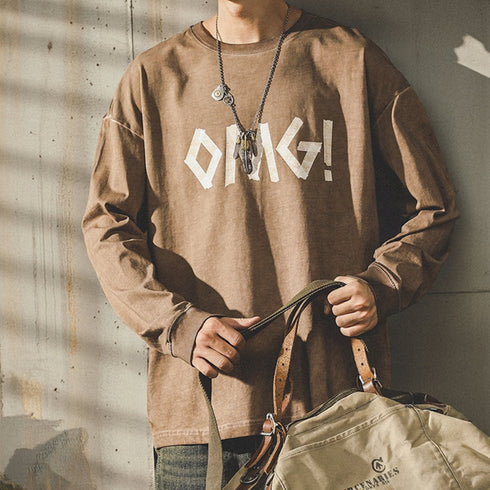 Big Logo Front Print Long Sleeve Sweatshirt P1711