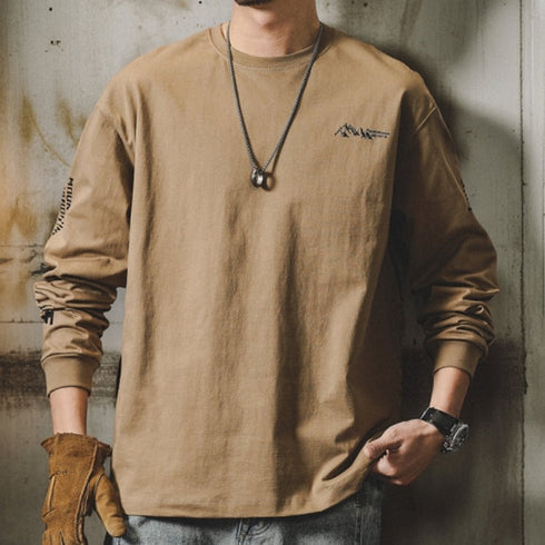 Monotone Style Print Design Long Sleeve T-Shirt P1615