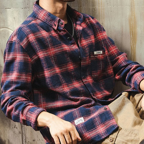 【OUTLET/即納】クラシックラインチェックシャツ P0085